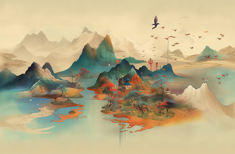 水墨丹青山水画背景,插画/手绘图,插画/手绘图库,插画/手绘图下载,插画/手绘